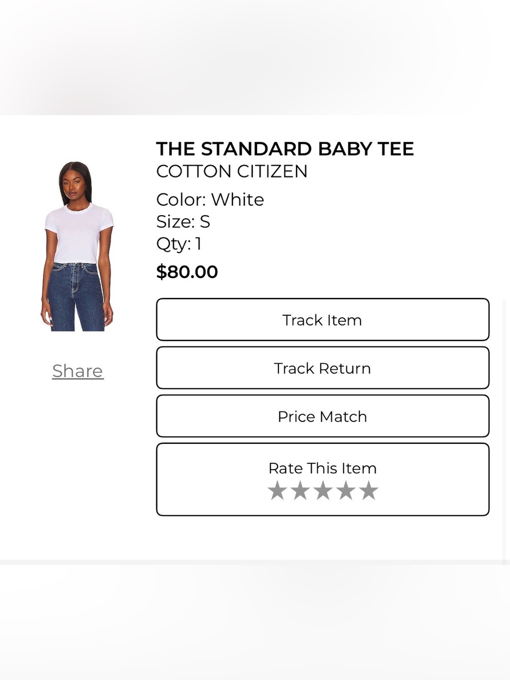 Cotton Citizen White Fitted Baby Tee